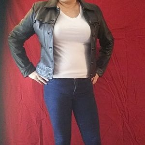 Blk leather jacket